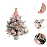 Mini Christmas Tree with Light Tabletop Decoration for Porch Cabinet Balcony 45cm 17.72inch Pink