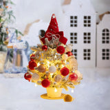 Mini Christmas Tree with Light Tabletop Decoration for Porch Cabinet Balcony 45cm 17.72inch Red