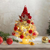 Mini Christmas Tree with Light Tabletop Decoration for Porch Cabinet Balcony 45cm 17.72inch Red