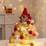 Mini Christmas Tree with Light Tabletop Decoration for Porch Cabinet Balcony 45cm 17.72inch Red