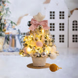 Mini Christmas Tree with Light Tabletop Decoration for Porch Cabinet Balcony 35cm 13.78inch Pink