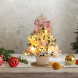 Mini Christmas Tree with Light Tabletop Decoration for Porch Cabinet Balcony 35cm 13.78inch Pink