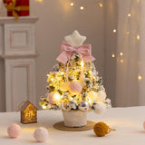 Mini Christmas Tree with Light Tabletop Decoration for Porch Cabinet Balcony 35cm 13.78inch Pink