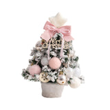 Mini Christmas Tree with Light Tabletop Decoration for Porch Cabinet Balcony 35cm 13.78inch Pink