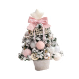 Mini Christmas Tree with Light Tabletop Decoration for Porch Cabinet Balcony 35cm 13.78inch Pink