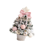 Mini Christmas Tree with Light Tabletop Decoration for Porch Cabinet Balcony 35cm 13.78inch Pink