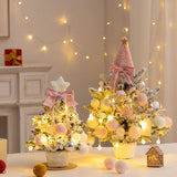 Mini Christmas Tree with Light Tabletop Decoration for Porch Cabinet Balcony 35cm 13.78inch Pink