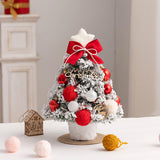 Mini Christmas Tree with Light Tabletop Decoration for Porch Cabinet Balcony 35cm 13.78inch Red