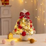 Mini Christmas Tree with Light Tabletop Decoration for Porch Cabinet Balcony 35cm 13.78inch Red