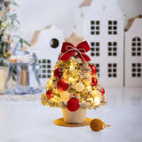 Mini Christmas Tree with Light Tabletop Decoration for Porch Cabinet Balcony 35cm 13.78inch Red