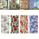 Glass Sticker Decal Privacy Film Office Living Room Cafe Flower Window Cling White Flowers