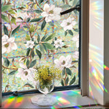 Glass Sticker Decal Privacy Film Office Living Room Cafe Flower Window Cling White Flowers