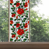 Glass Sticker Decal Privacy Film Office Living Room Cafe Flower Window Cling Red Rose