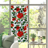 Glass Sticker Decal Privacy Film Office Living Room Cafe Flower Window Cling Red Rose