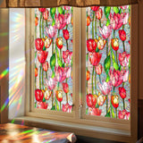 Glass Sticker Decal Privacy Film Office Living Room Cafe Flower Window Cling Tulip