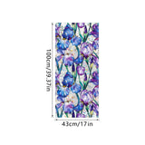 Glass Sticker Decal Privacy Film Office Living Room Cafe Flower Window Cling Blue Purple