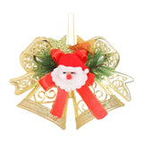 Bell Pendant Xmas Ornament Photo Prop Wall Christmas Tree Hanging Decoration Gold with Santa