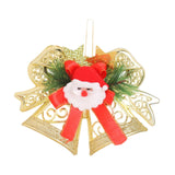 Bell Pendant Xmas Ornament Photo Prop Wall Christmas Tree Hanging Decoration Gold with Santa