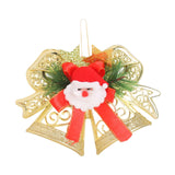 Bell Pendant Xmas Ornament Photo Prop Wall Christmas Tree Hanging Decoration Gold with Santa