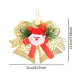 Bell Pendant Xmas Ornament Photo Prop Wall Christmas Tree Hanging Decoration Gold with Santa