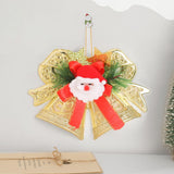 Bell Pendant Xmas Ornament Photo Prop Wall Christmas Tree Hanging Decoration Gold with Santa