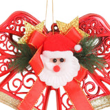 Bell Pendant Xmas Ornament Photo Prop Wall Christmas Tree Hanging Decoration Red with Santa Claus