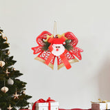 Bell Pendant Xmas Ornament Photo Prop Wall Christmas Tree Hanging Decoration Red with Santa Claus