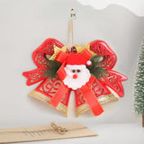 Bell Pendant Xmas Ornament Photo Prop Wall Christmas Tree Hanging Decoration Red with Santa Claus