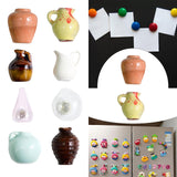 Maxbell Vase Fridge Magnets Cute Decorative Diorama Ornament for Cabinet Door Layout Red