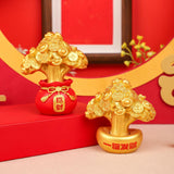 Spring Festival Statue Mini Resin Sculpture for Wall Shelf Decor Lightweight Money Bag Tree