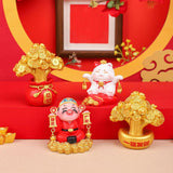 Spring Festival Statue Mini Resin Sculpture for Wall Shelf Decor Lightweight Money Bag Tree