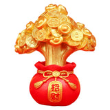 Spring Festival Statue Mini Resin Sculpture for Wall Shelf Decor Lightweight Money Bag Tree
