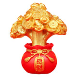Spring Festival Statue Mini Resin Sculpture for Wall Shelf Decor Lightweight Money Bag Tree
