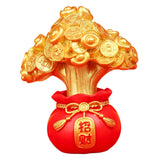Spring Festival Statue Mini Resin Sculpture for Wall Shelf Decor Lightweight Money Bag Tree