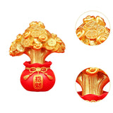 Spring Festival Statue Mini Resin Sculpture for Wall Shelf Decor Lightweight Money Bag Tree