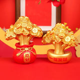 Spring Festival Statue Mini Resin Sculpture for Wall Shelf Decor Lightweight Money Bag Tree