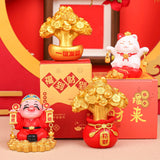 Spring Festival Statue Mini Resin Sculpture for Wall Shelf Decor Lightweight Money Bag Tree