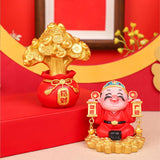 Spring Festival Statue Mini Resin Sculpture for Wall Shelf Decor Lightweight Money Bag Tree