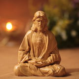 Maxbell Sacred Heart of Jesus Statue Catholic Figurine with Singing Bird Wall Clock