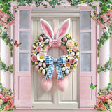 Easter Bunny Wreath Door Cover Banner Photo Background for Office Wall Porch