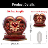 Maxbell 2D Flat Acrylic Love Heart Shaped Desktop Ornament for Apartment Living Room