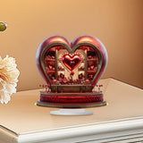 Maxbell 2D Flat Acrylic Love Heart Shaped Desktop Ornament for Apartment Living Room
