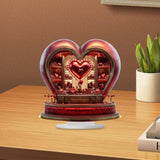 Maxbell 2D Flat Acrylic Love Heart Shaped Desktop Ornament for Apartment Living Room