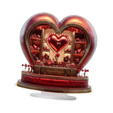 Maxbell 2D Flat Acrylic Love Heart Shaped Desktop Ornament for Apartment Living Room