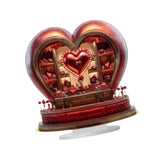 Maxbell 2D Flat Acrylic Love Heart Shaped Desktop Ornament for Apartment Living Room