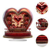 Maxbell 2D Flat Acrylic Love Heart Shaped Desktop Ornament for Apartment Living Room