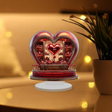 Maxbell 2D Flat Acrylic Love Heart Shaped Desktop Ornament for Apartment Living Room
