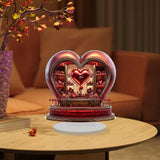 Maxbell 2D Flat Acrylic Love Heart Shaped Desktop Ornament for Apartment Living Room
