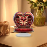 Maxbell 2D Flat Acrylic Love Heart Shaped Desktop Ornament for Apartment Living Room