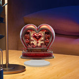 Maxbell 2D Flat Acrylic Love Heart Shaped Desktop Ornament for Apartment Living Room